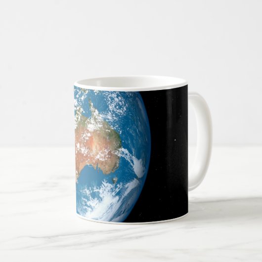 Planet Erde mit Wolken über Australien. Kaffeetasse (VorderseiteRechts)