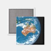 Planet Erde mit Wolken über Australien. Magnet (Vorderseite/Rückseite)