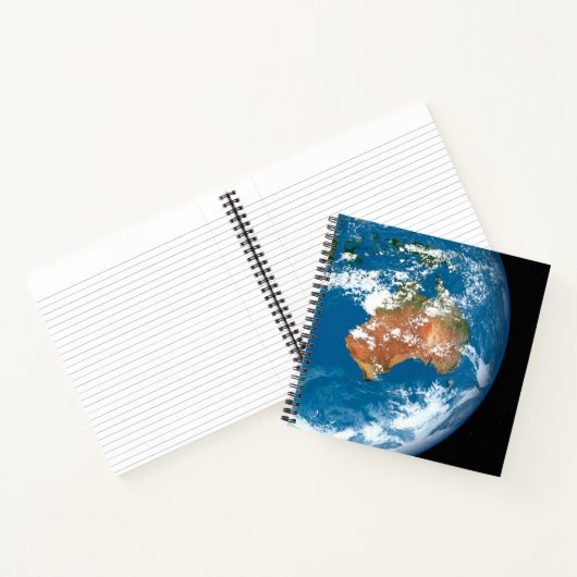 Planet Erde mit Wolken über Australien. Notizblock (Innenseite)