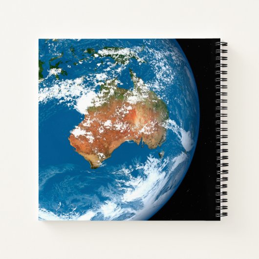 Planet Erde mit Wolken über Australien. Notizblock (Rückseite)