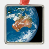 Planet Erde mit Wolken über Australien. Ornament Aus Metall (Vorne)