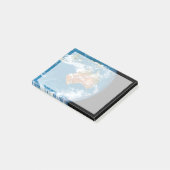Planet Erde mit Wolken über Australien. Post-it Klebezettel (angewinkelt)