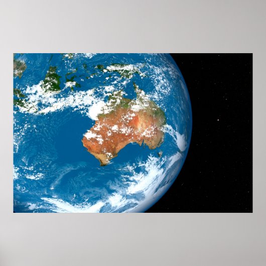 Planet Erde mit Wolken über Australien. Poster (Vorne)