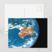 Planet Erde mit Wolken über Australien. Postkarte (Vorne/Hinten)