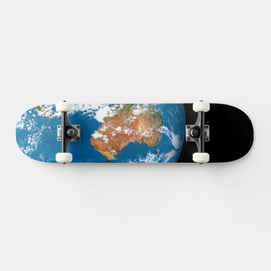 Planet Erde mit Wolken über Australien. Skateboard (Horizontal)