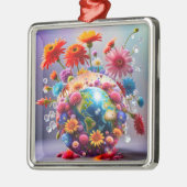Planet Erde Ornament Aus Metall (Links)