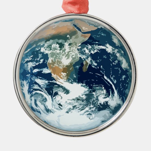Planet Erde Ornament Aus Metall (Vorne)
