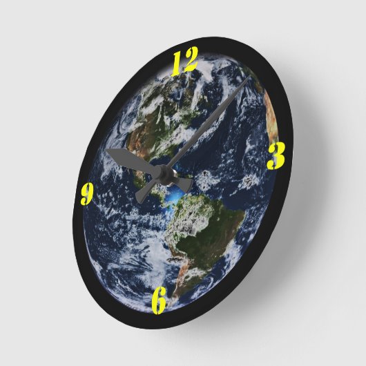 Planet Erde Runde Wanduhr (Winkel)