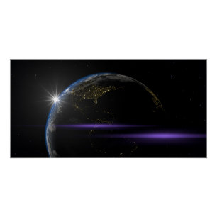 Planet Erde Space View Poster