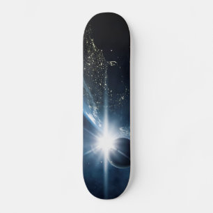 Planet Erde Space View Skateboard