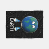 Planet Erde & Sterne Fleecedecke (Vorderseite (Horizontal))
