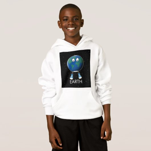 Planet Erde & Sterne Hoodie (Vorne ganz)