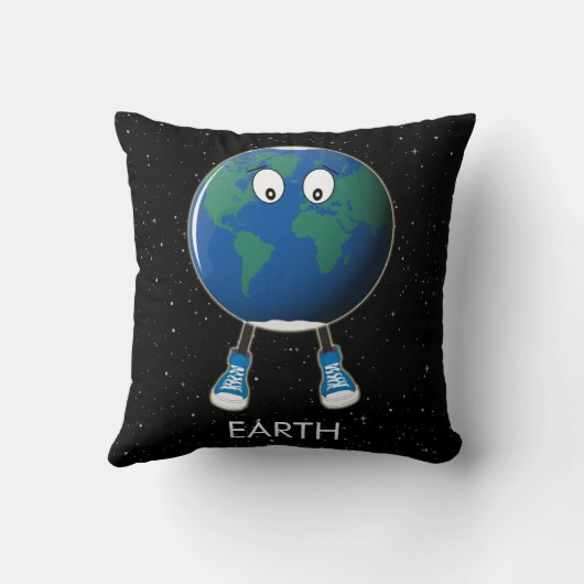 Planet Erde & Sterne Kissen (Rückseite)