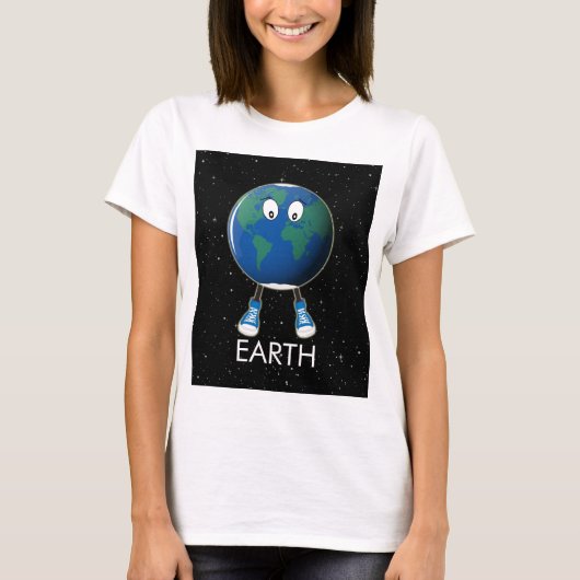 Planet Erde & Sterne T-Shirt (Vorderseite)