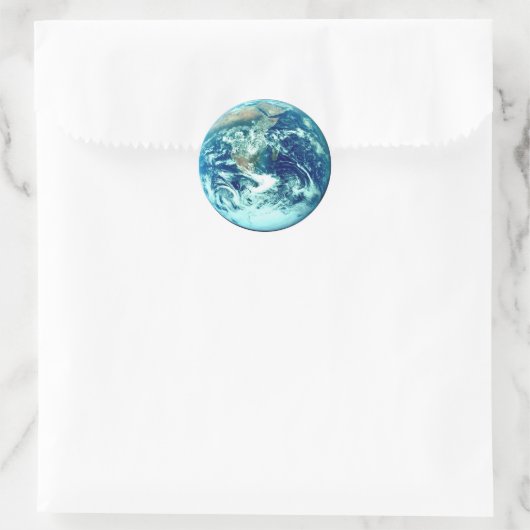 Planet-Erde-Sticker Runder Aufkleber (Tasche)