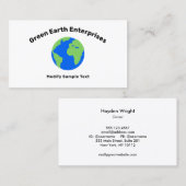 Planet Erde Umwelt Visitenkarte (Vorne/Hinten)