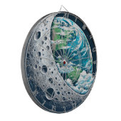 Planet Erde und ihr Mond: Himmelswunder Dartscheibe (Vorderseite Links)
