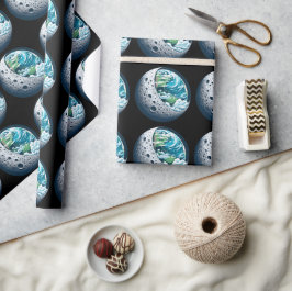 Planet Erde und ihr Mond: Himmelswunder Geschenkpapier