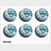 Planet Erde und ihr Mond: Himmelswunder Runder Aufkleber (Blatt)