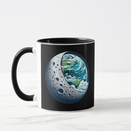 Planet Erde und ihr Mond: Himmelswunder Tasse (Links)