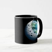 Planet Erde und ihr Mond: Himmelswunder Tasse (VorderseiteRechts)