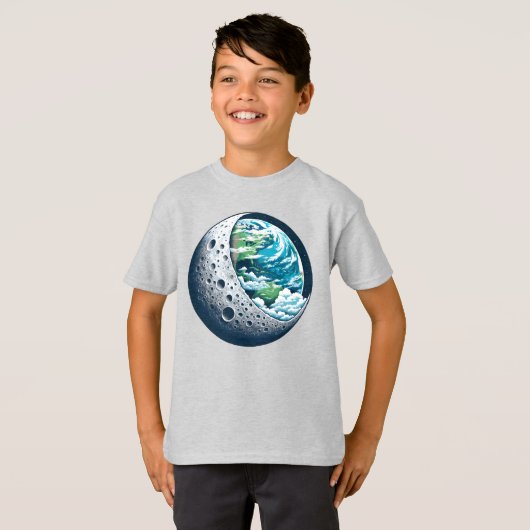 Planet Erde und ihr Mond: Himmelswunder Unisex T-Shirt (Vorne ganz)