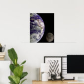 Planet Erde und Mond Poster (Heimbüro)