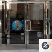 Planet Erde und Sternbilder Fensteraufkleber (Büro Tür)