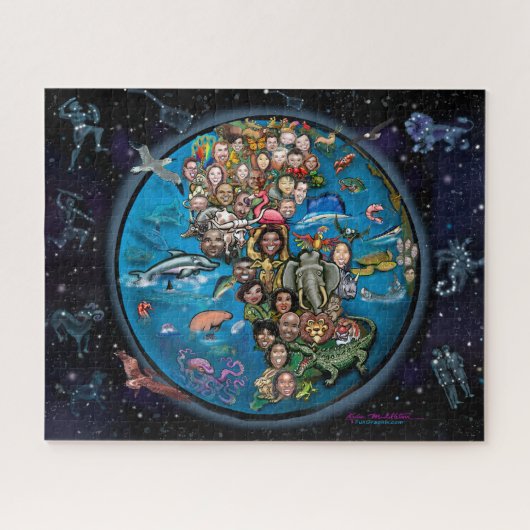 Planet Erde und Sternbilder Puzzle (Horizontal)