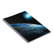 Planet Erde und Sterne aus dem Weltraum Notizblock (Rechte Seite)