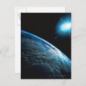 Planet Erde und Sterne aus dem Weltraum Postkarte (Vorne/Hinten)