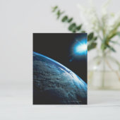 Planet Erde und Sterne aus dem Weltraum Postkarte (Stehend Vorderseite)