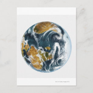 Planet Erde und Wolken aus dem All Postkarte