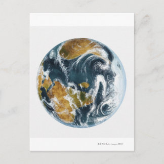 Planet Erde und Wolken aus dem All Postkarte