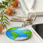 Planet Erde und Wolken Schlüsselanhänger (Seite)