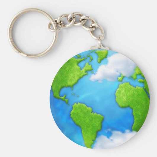 Planet Erde und Wolken Schlüsselanhänger (Vorne)