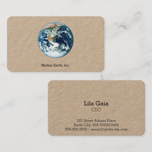 Planet Erde Visitenkarte (Vorne/Hinten)