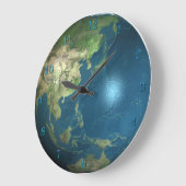 Planet-Erde-Wall-Uhr Große Wanduhr (Winkel)