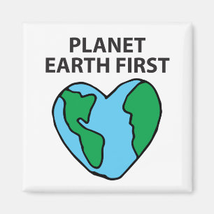 Planet Erstes umweltfreundliches Icon Happy Earth  Magnet