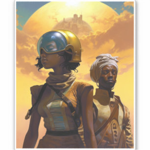 Planet Explorers Afrofuturistische Science Fiction Aufkleber
