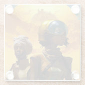 Planet Explorers Afrofuturistische Science Fiction Glasuntersetzer (Rückseite)