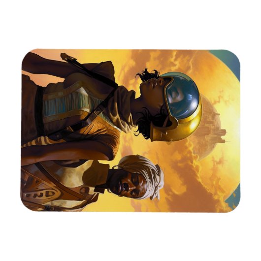 Planet Explorers Afrofuturistische Science Fiction Magnet (Horizontal)