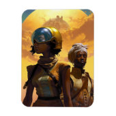 Planet Explorers Afrofuturistische Science Fiction Magnet (Vertikal)
