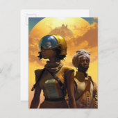 Planet Explorers Afrofuturistische Science Fiction Postkarte (Vorne/Hinten)