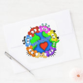 PlANET FLÜCHTIGE BLICK-A-BOO "Logo-Design" Quadratischer Aufkleber (Umschlag)