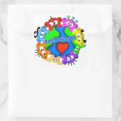 PlANET FLÜCHTIGE BLICK-A-BOO "Logo-Design" Quadratischer Aufkleber (Tasche)