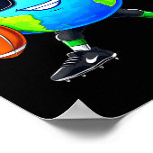 Planet Friedenszeichen Umwelt Fußball Tag der Erde Poster (Ecke)