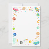 Planet Galaxy Raumschiff Alien Weltraum Geburtstag Einladung (Rückseite)