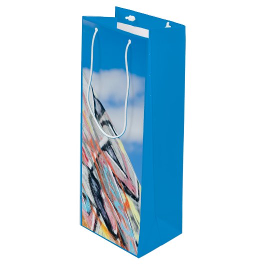 Planet Graffiti Geschenktüte Für Weinflaschen (Vorderseite Schrägansicht)