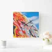 Planet Graffiti Quadratische Wanduhr (Zuhause)